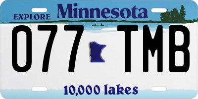 MN license plate 077TMB