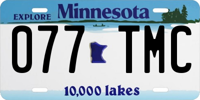 MN license plate 077TMC