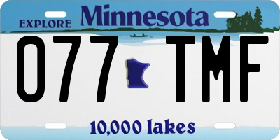 MN license plate 077TMF