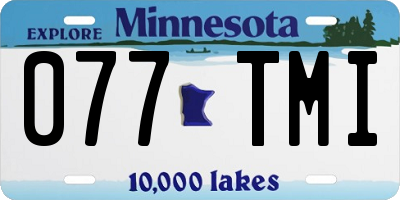 MN license plate 077TMI