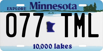 MN license plate 077TML