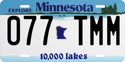MN license plate 077TMM