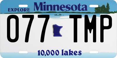 MN license plate 077TMP