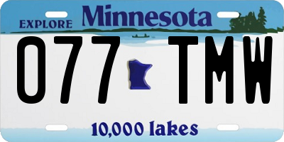 MN license plate 077TMW