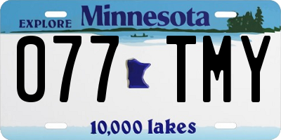 MN license plate 077TMY