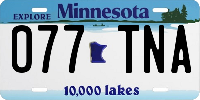 MN license plate 077TNA