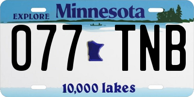 MN license plate 077TNB