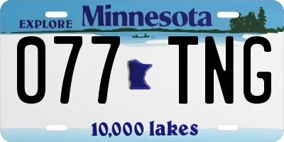 MN license plate 077TNG
