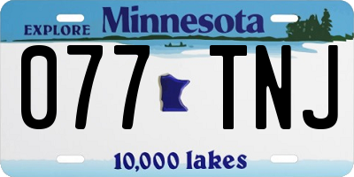 MN license plate 077TNJ