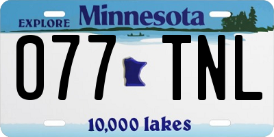 MN license plate 077TNL
