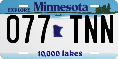 MN license plate 077TNN