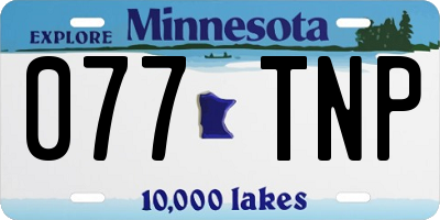 MN license plate 077TNP