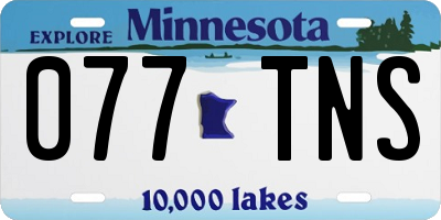 MN license plate 077TNS