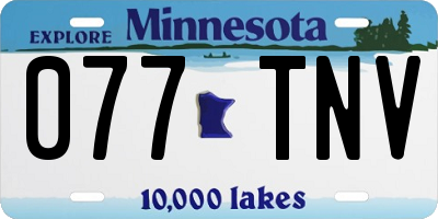 MN license plate 077TNV