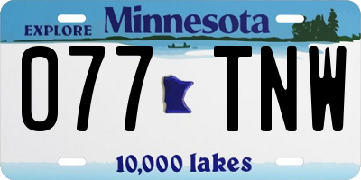 MN license plate 077TNW