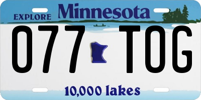 MN license plate 077TOG