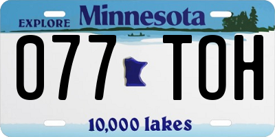 MN license plate 077TOH