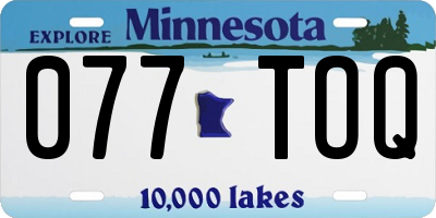MN license plate 077TOQ
