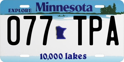 MN license plate 077TPA