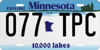 MN license plate 077TPC
