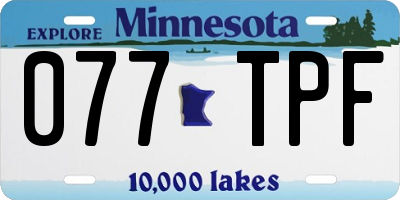 MN license plate 077TPF