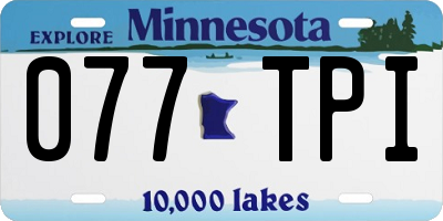 MN license plate 077TPI