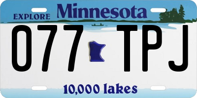 MN license plate 077TPJ