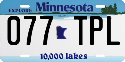 MN license plate 077TPL