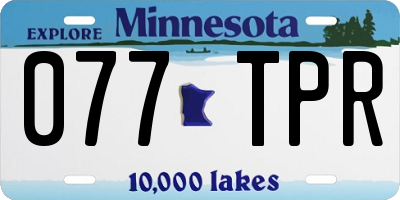 MN license plate 077TPR