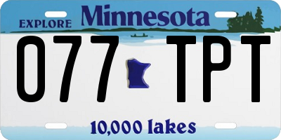 MN license plate 077TPT