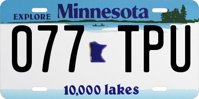 MN license plate 077TPU