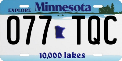 MN license plate 077TQC