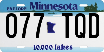 MN license plate 077TQD