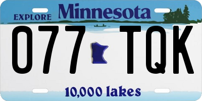 MN license plate 077TQK