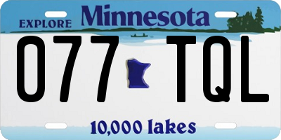 MN license plate 077TQL