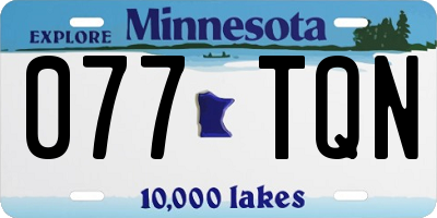 MN license plate 077TQN