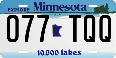 MN license plate 077TQQ