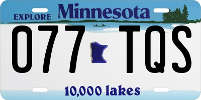 MN license plate 077TQS