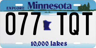MN license plate 077TQT