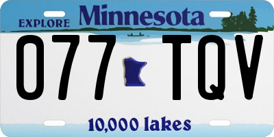 MN license plate 077TQV