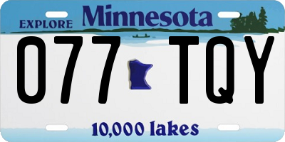 MN license plate 077TQY