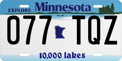 MN license plate 077TQZ