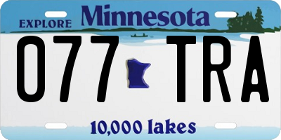 MN license plate 077TRA