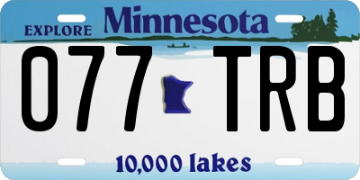 MN license plate 077TRB