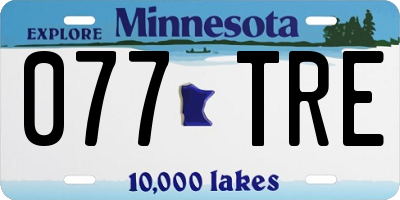 MN license plate 077TRE