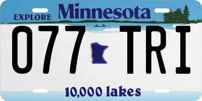 MN license plate 077TRI