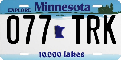 MN license plate 077TRK