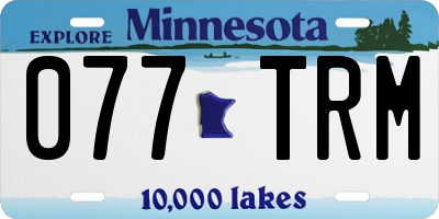 MN license plate 077TRM