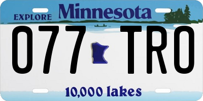 MN license plate 077TRO