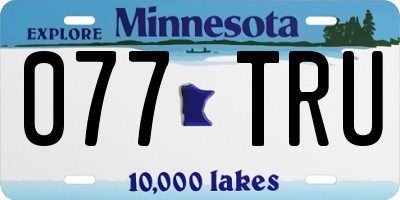 MN license plate 077TRU